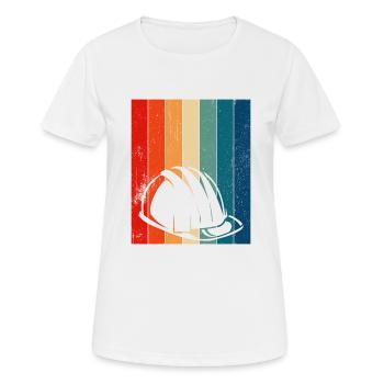 Travailleur de la construction Retro Hard Hat - T-shirt respirant Femme - blanc - Devant - AI Model Female 172 dark (172cm)