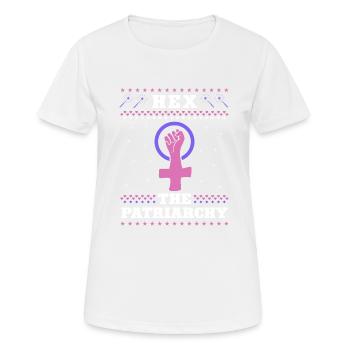 Hex The Patriarchy - Frauen T-Shirt atmungsaktiv - Weiß - Vorne - AI Model Female 172 dark (172cm)