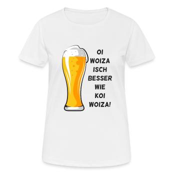 Woiza Weizen Spruch Schwabe Sprüche Schwäbisch - Frauen T-Shirt atmungsaktiv - Weiß - Vorne - AI Model Female 172 dark (172cm)