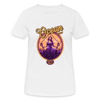 Belle femme au bord de la mer en style pin-up - T-shirt respirant Femme - blanc - Devant - AI Model Female 172 dark (172cm)