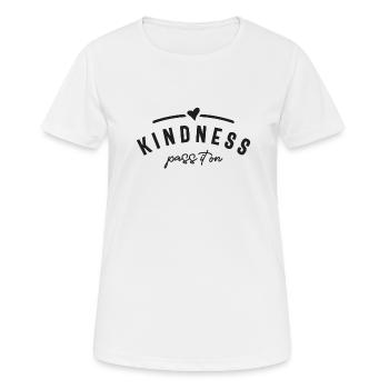 Kindness Pass It On - Motivational - Women's Breathable T-Shirt - white - Front - AI Model Female 172 dark (172cm)