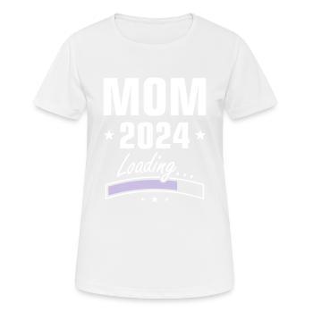 Mama 2024 Loading Mom - Women's Breathable T-Shirt - white - Front - AI Model Female 172 dark (172cm)