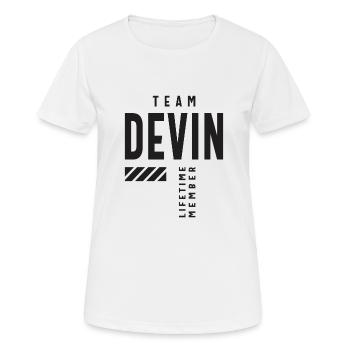 Team Devin Lebenslanges Mitglied Devin Name - Frauen T-Shirt atmungsaktiv - Weiß - Vorne - AI Model Female 172 dark (172cm)