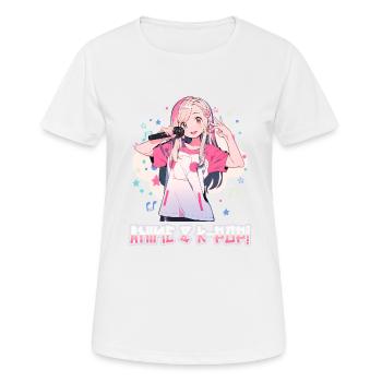Anime et K-pop Musique pop coréenne Kpop - T-shirt respirant Femme - blanc - Devant - AI Model Female 172 dark (172cm)