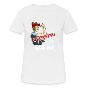 Besoin d’une femme de ménage Demandez-moi - T-shirt respirant Femme - blanc - Devant - AI Model Female 172 dark (172cm)
