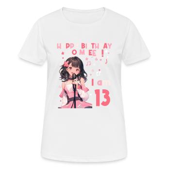 Anime Mandga K-Pop KPop Mädchen 13. Geburtstag - Frauen T-Shirt atmungsaktiv - Weiß - Vorne - AI Model Female 172 dark (172cm)