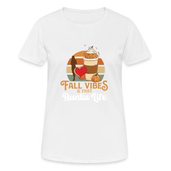 Fall Vibes That Auntie Life Proud Aunt Best Aunty - Frauen T-Shirt atmungsaktiv - Weiß - Vorne - AI Model Female 172 dark (172cm)