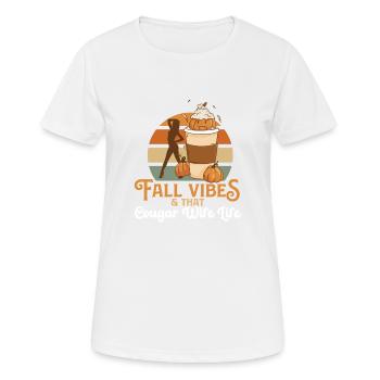Fall Vibes That Cougar Wife Life Funny Mom - Frauen T-Shirt atmungsaktiv - Weiß - Vorne - AI Model Female 172 dark (172cm)