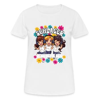 Schlager - Frauen T-Shirt atmungsaktiv - Weiß - Vorne - AI Model Female 172 dark (172cm)