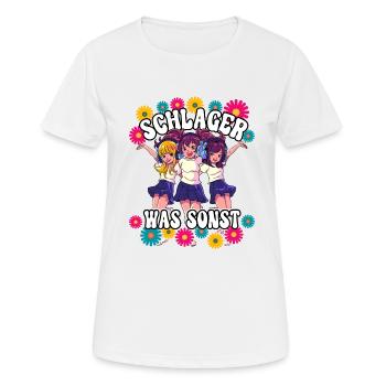 Schlager - Frauen T-Shirt atmungsaktiv - Weiß - Vorne - AI Model Female 172 dark (172cm)
