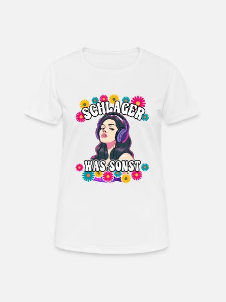 Schlager - Frauen T-Shirt atmungsaktiv - Weiß