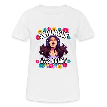 Schlager - Frauen T-Shirt atmungsaktiv - Weiß - Vorne - AI Model Female 172 dark (172cm)
