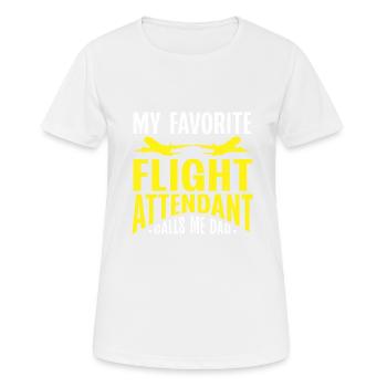 Flight Attendant Papa Stewardess Flight Attendant - Women's Breathable T-Shirt - white - Front - AI Model Female 172 dark (172cm)