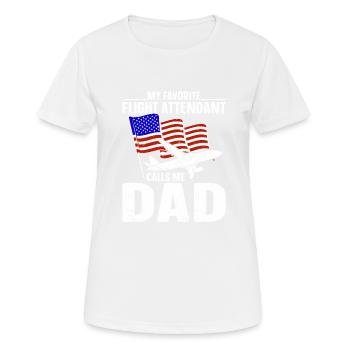 Flight Attendant Papa Stewardess Flight Attendant - Women's Breathable T-Shirt - white - Front - AI Model Female 172 dark (172cm)