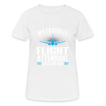 Flight Attendant Papa Stewardess Flight Attendant - Women's Breathable T-Shirt - white - Front - AI Model Female 172 dark (172cm)