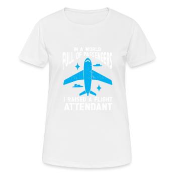 Flight Attendant Papa Stewardess Flight Attendant - Women's Breathable T-Shirt - white - Front - AI Model Female 172 dark (172cm)