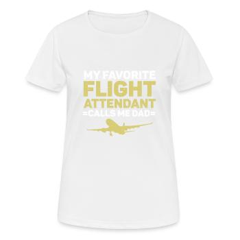 Flight Attendant Papa Stewardess Flight Attendant - Women's Breathable T-Shirt - white - Front - AI Model Female 172 dark (172cm)