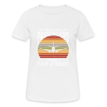 Hôtesse de l’air Papa Hôtesse de l’air Hôtesse de l’air - T-shirt respirant Femme - blanc - Devant - AI Model Female 172 dark (172cm)