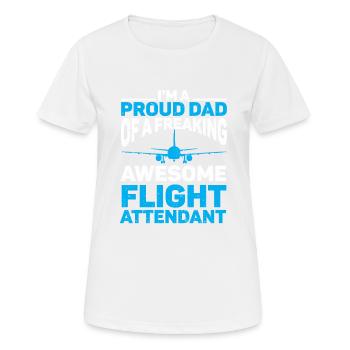 Flight Attendant Papa Stewardess Flight Attendant - Women's Breathable T-Shirt - white - Front - AI Model Female 172 dark (172cm)