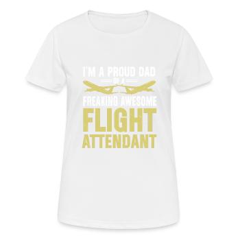Flight Attendant Papa Stewardess Flight Attendant - Women's Breathable T-Shirt - white - Front - AI Model Female 172 dark (172cm)