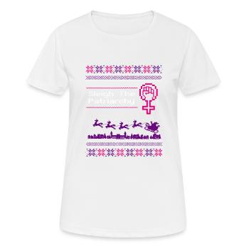 Traîneau Le Patriarcat - T-shirt respirant Femme - blanc - Devant - AI Model Female 172 dark (172cm)