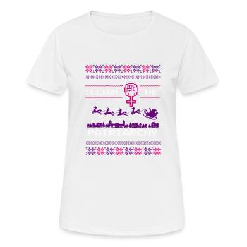 Sleigh The Patriarchy - Frauen T-Shirt atmungsaktiv - Weiß - Vorne - AI Model Female 172 dark (172cm)