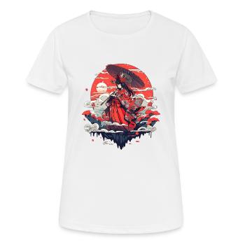 Asia 80s Japanese Retro Samurai Samurai - Women's Breathable T-Shirt - white - Front - AI Model Female 172 dark (172cm)
