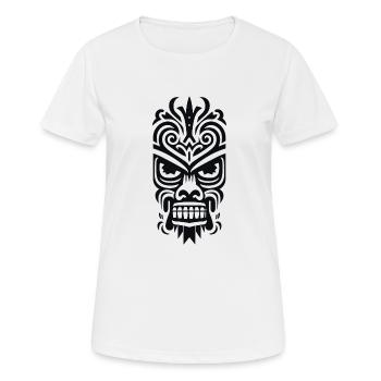 Masque Tiki - T-shirt respirant Femme - blanc - Devant - AI Model Female 172 dark (172cm)