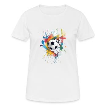 Soccer Abstract Colored Soccer Game - Women's Breathable T-Shirt - white - Front - AI Model Female 172 dark (172cm)