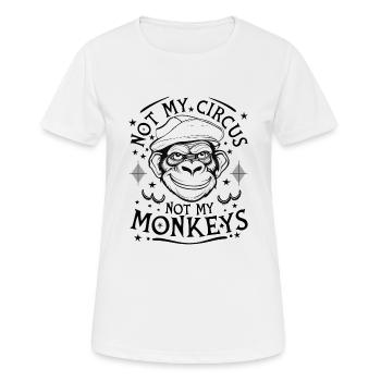 Nicht meine Affen – nicht mein Zirkus - Frauen T-Shirt atmungsaktiv - Weiß - Vorne - AI Model Female 172 dark (172cm)