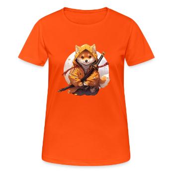 Asia Corki Japanese Samurai Samurai - Women's Breathable T-Shirt - neon orange - Front - AI Model Female 172 dark (172cm)