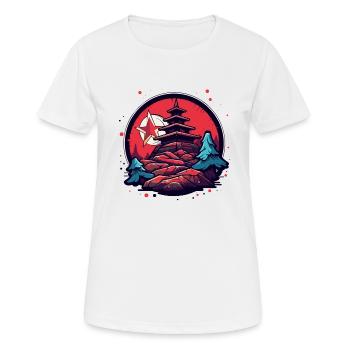 Sterne Berge und ein japanischer Tempel - Frauen T-Shirt atmungsaktiv - Weiß - Vorne - AI Model Female 172 dark (172cm)