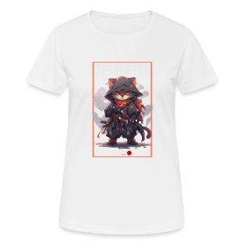 Asia Cat Japanese Samurai Samurai - Women's Breathable T-Shirt - white - Front - AI Model Female 172 dark (172cm)