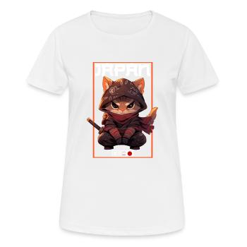 Asia Cat Japanese Samurai Samurai - Women's Breathable T-Shirt - white - Front - AI Model Female 172 dark (172cm)