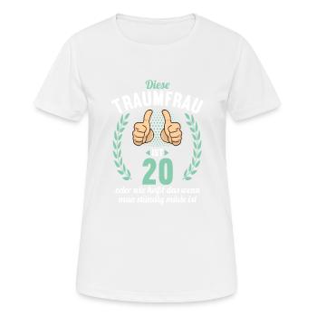 Diese Traumfrau ist 20 Jahre 20 Geburtstag - Frauen T-Shirt atmungsaktiv - Weiß - Vorne - AI Model Female 172 dark (172cm)