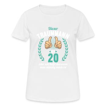Dieser Traummann ist 20 Jahre 20 Geburtstag - Frauen T-Shirt atmungsaktiv - Weiß - Vorne - AI Model Female 172 dark (172cm)