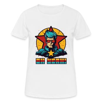 80er Jahre Coolness: Oh Yeah Sonnenbrillen-Star - Frauen T-Shirt atmungsaktiv - Weiß - Vorne - AI Model Female 172 dark (172cm)