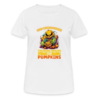 Échange de cerveaux contre des citrouilles pour la - T-shirt respirant Femme - blanc - Devant - AI Model Female 172 dark (172cm)