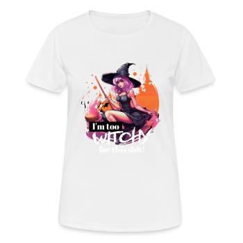 Hexe Lustig Frauen Halloween - Frauen T-Shirt atmungsaktiv - Weiß - Vorne - AI Model Female 172 dark (172cm)