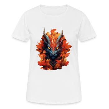 Herbst-Drache aus Laub - Frauen T-Shirt atmungsaktiv - Weiß - Vorne - AI Model Female 172 dark (172cm)