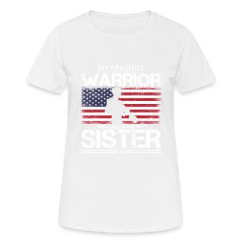 Stolze amerikanische Schwester - Frauen T-Shirt atmungsaktiv - Weiß - Vorne - AI Model Female 172 dark (172cm)