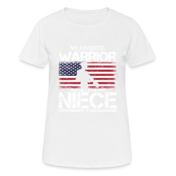 Stolze amerikanische Nichte - Frauen T-Shirt atmungsaktiv - Weiß - Vorne - AI Model Female 172 dark (172cm)