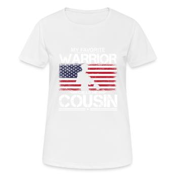 Stolzer amerikanischer Cousin - Frauen T-Shirt atmungsaktiv - Weiß - Vorne - AI Model Female 172 dark (172cm)