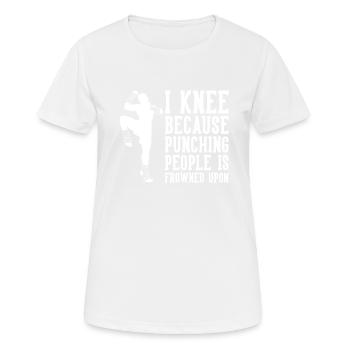 Muay Thai Boxing - Frauen T-Shirt atmungsaktiv - Weiß - Vorne - AI Model Female 172 dark (172cm)