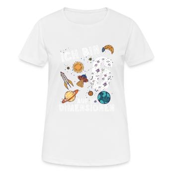 Ich bin 6 Auf in neue Dimensionen 6. Geburtstag - Frauen T-Shirt atmungsaktiv - Weiß - Vorne - AI Model Female 172 dark (172cm)