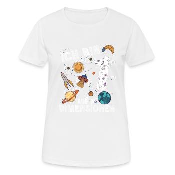 Ich bin 1 Auf in neue Dimensionen 1. Geburtstag - Frauen T-Shirt atmungsaktiv - Weiß - Vorne - AI Model Female 172 dark (172cm)
