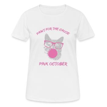 Pattes pour la cause: Octobre rose - T-shirt respirant Femme - blanc - Devant - AI Model Female 172 dark (172cm)