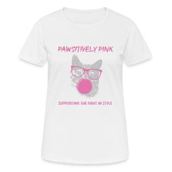 Pawsitively Pink: Den Kampf mit Stil unterstützen - Frauen T-Shirt atmungsaktiv - Weiß - Vorne - AI Model Female 172 dark (172cm)