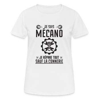 Mécanicien mécanique - T-shirt respirant Femme - blanc - Devant - AI Model Female 172 dark (172cm)