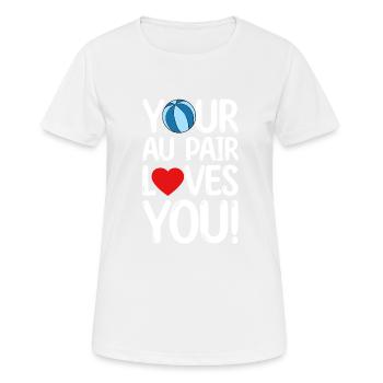 Au Pair Mädchen Kindergarten Nanny - Frauen T-Shirt atmungsaktiv - Weiß - Vorne - AI Model Female 172 dark (172cm)